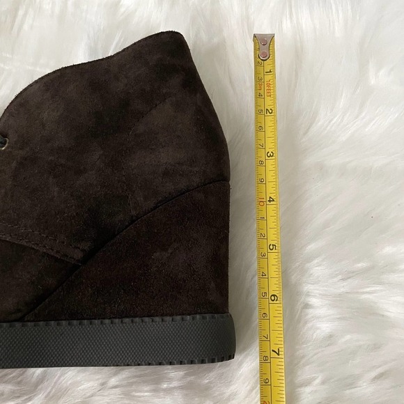 See by Chloe Boots Womens EU 36 US 6 Brown Black Suede Ankle Wedge Booties Shoes - Picture 14 of 15